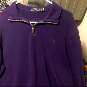 Polo Ralph Lauren, Purple, Half Zip Sweater. XL. Like New/Gently Used